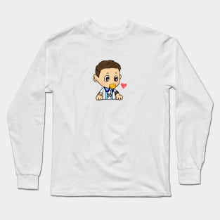 Messi cute doodle Long Sleeve T-Shirt